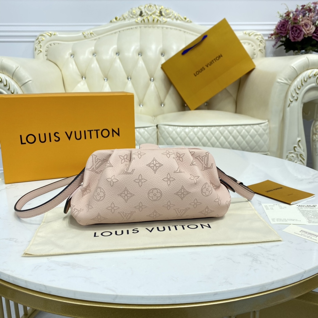 Louis Vuitton SCALA MINI POUCH Handbag Monogram Mahina M80989 Coquille